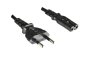 Preview: Power cable KOREA 2pin to C7, H05VVH2-F, 0.75mm², KOR 2pin/IEC 60320-C7, KTL, black, length 1.80m